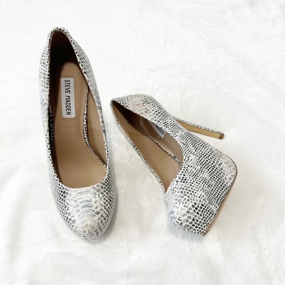 Steve Madden Snakeskin Heels Nala pumps black white pink size 7.5 - Picture 3 of 9